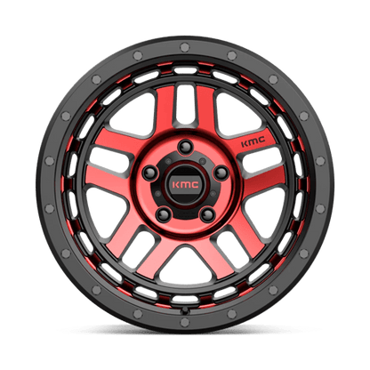 KMC KM540 RECON GLOSS BLACK MACHINED WITH RED TINT