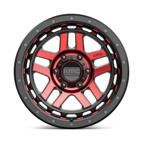 KMC KM540 RECON GLOSS BLACK MACHINED WITH RED TINT