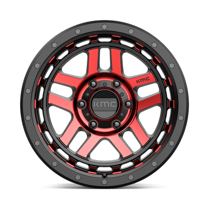 KMC KM540 RECON GLOSS BLACK MACHINED WITH RED TINT