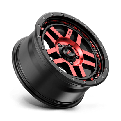 KMC KM540 RECON GLOSS BLACK MACHINED WITH RED TINT