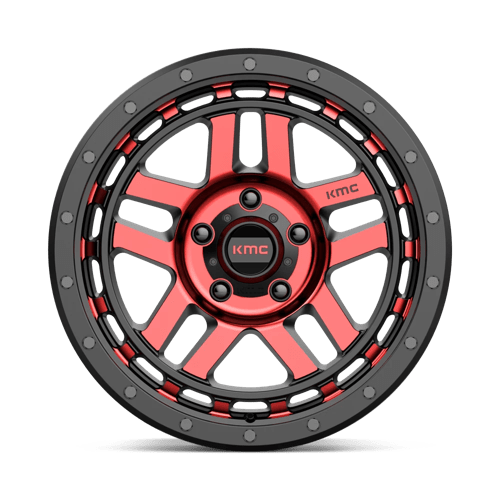 KMC KM540 RECON GLOSS BLACK MACHINED WITH RED TINT