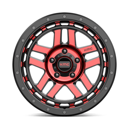 KMC KM540 RECON GLOSS BLACK MACHINED WITH RED TINT