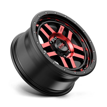 KMC KM540 RECON GLOSS BLACK MACHINED WITH RED TINT