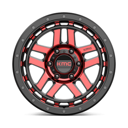 KMC KM540 RECON GLOSS BLACK MACHINED WITH RED TINT