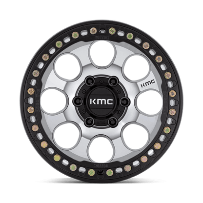 KMC KM237 RIOT BEADLOCK MACHINED FACE SATIN BLACK WINDOWS WITH SATIN BLACK RING