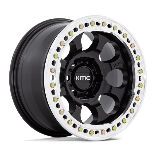 KMC KM237 RIOT BEADLOCK SATIN BLACK WITH MACHINED RING