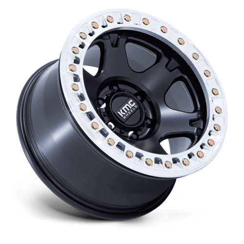 KMC KM238 VI BEADLOCK SATIN BLACK W/ MACHINED RING