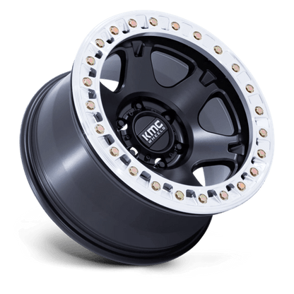 KMC KM238 VI BEADLOCK SATIN BLACK W/ MACHINED RING