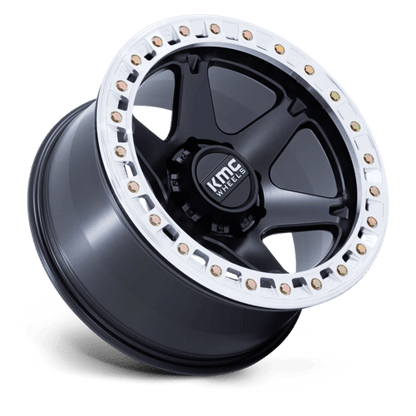 KMC KM238 VI BEADLOCK SATIN BLACK W/ MACHINED RING
