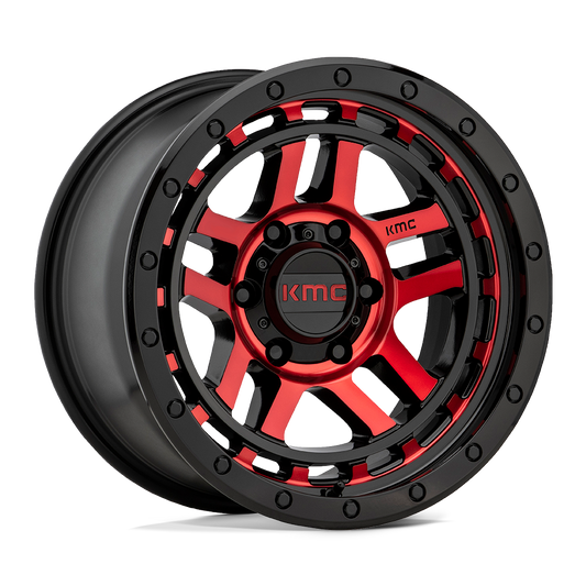 KMC KM540 RECON GLOSS BLACK MACHINED WITH RED TINT KM54078568918