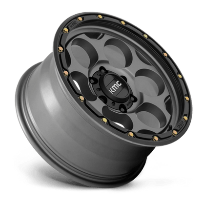 KMC KM541 DIRTY HARRY SATIN GRAY WITH BLACK LIP