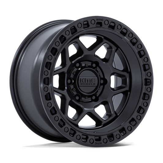 KMC KM553 TORX MATTE BLACK W/ GLOSS BLACK LIP