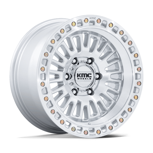 KMC KM554 AZTEC GLOSS SILVER W/ MACHINED FACE