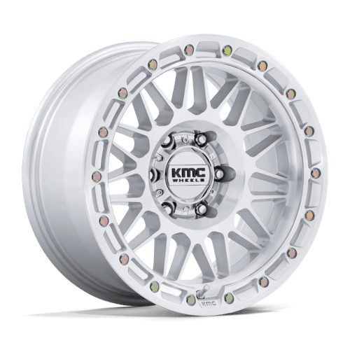 KMC KM555 ATTACK Gloss Silver W/ Machined Face - Off-road wheel for trucks and SUVs