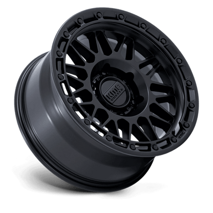KMC KM555 ATTACK Matte Black wheel showcasing aggressive design and off-road capability