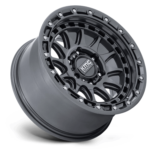 KMC KM556 CRUX Gloss Gunmetal wheel for trucks, Jeeps, and SUVs with rugged design and bold styling.