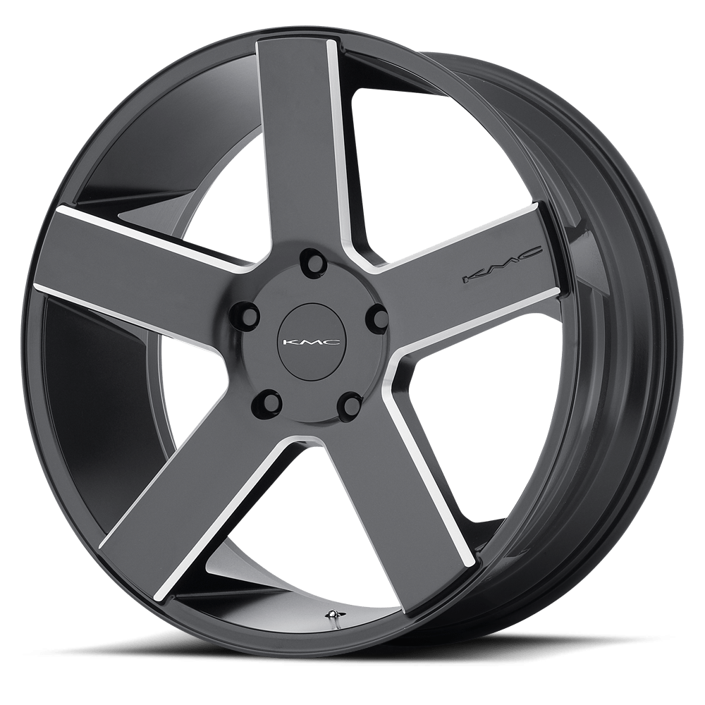 KMC KM690 MC 5 SATIN BLACK  BLACK WITH MILLED SPOKES