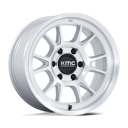 KMC KM729 RANGE GLOSS SILVER WITH MACHINED FACE