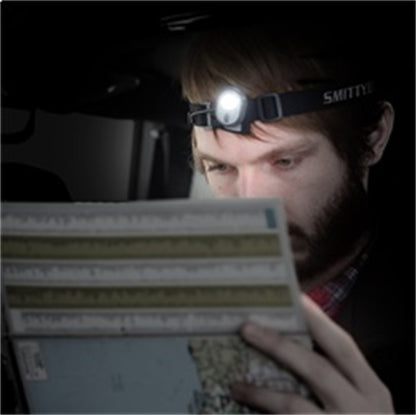 Smittybilt LED HALO Magnetic Head/Visor Dome Light Integrated Magnet/Clip/External Batt. Pack Elastic Headband 3 LED Light Settings High/Low/Flash 120 Lumens Three AAA Batt. Incl. I L-1410