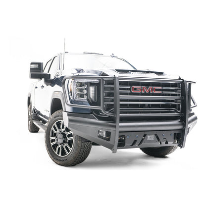 Fab Fours Black Steel Front Bumper w/Full Grill Guard l GM20-Q5060-1