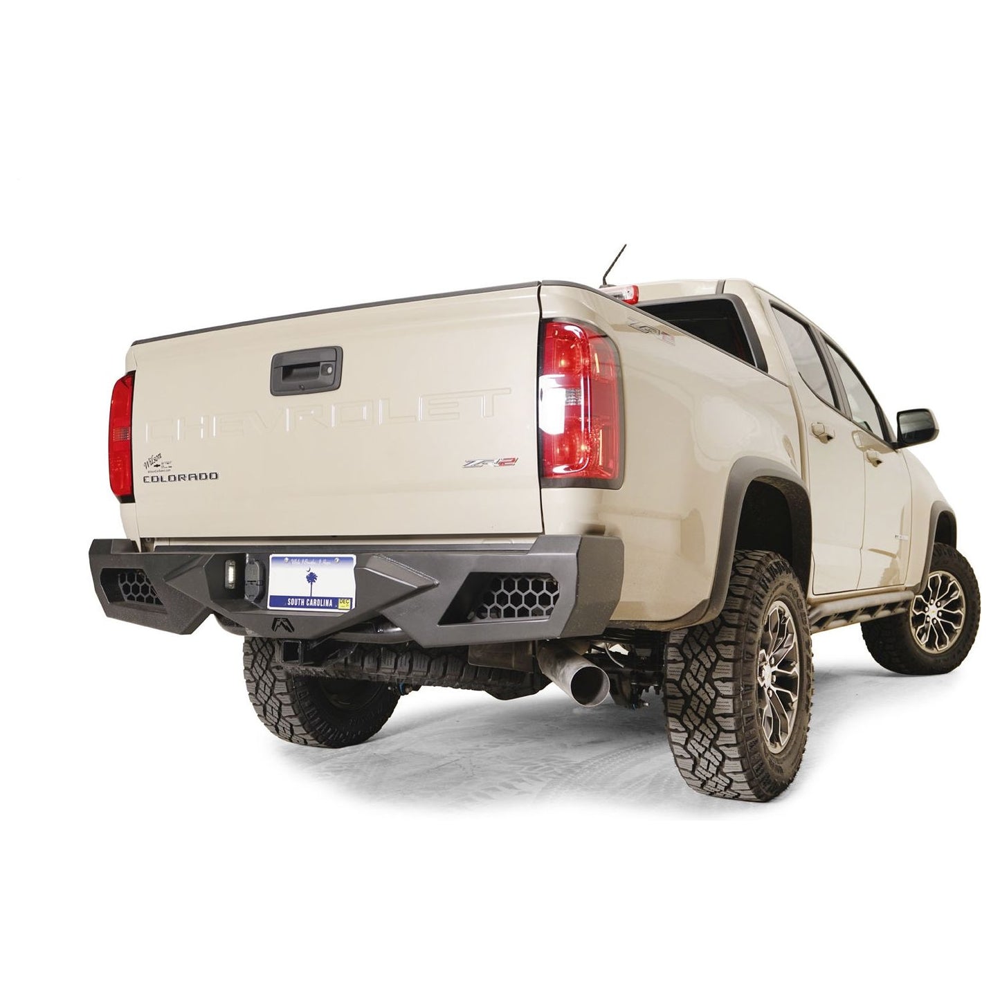 Fab Fours Vengeance Rear Bumper Black Powder Coat 75 lbs. Weight 11 in. Height 66.5 in. Width 11 in. Depth l CC21-E3352-1