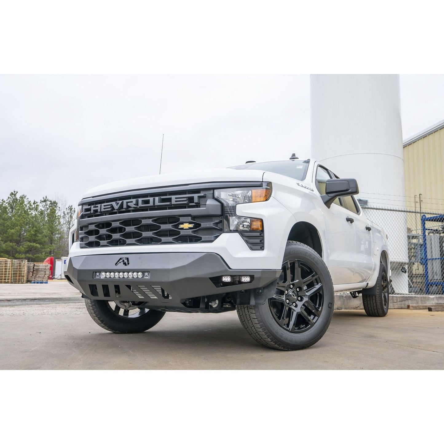 Fab Fours Vengeance Front Bumper w/No Guard Black Powder Coat For Mount LED Cube Lights l CS22-D5661-1