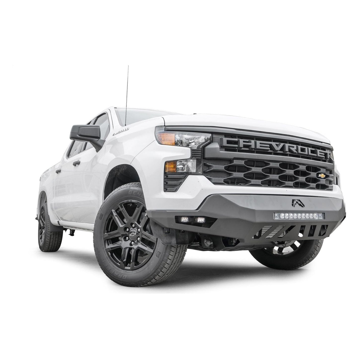 Fab Fours Vengeance Front Bumper w/No Guard Black Powder Coat For Mount LED Cube Lights l CS22-D5661-1