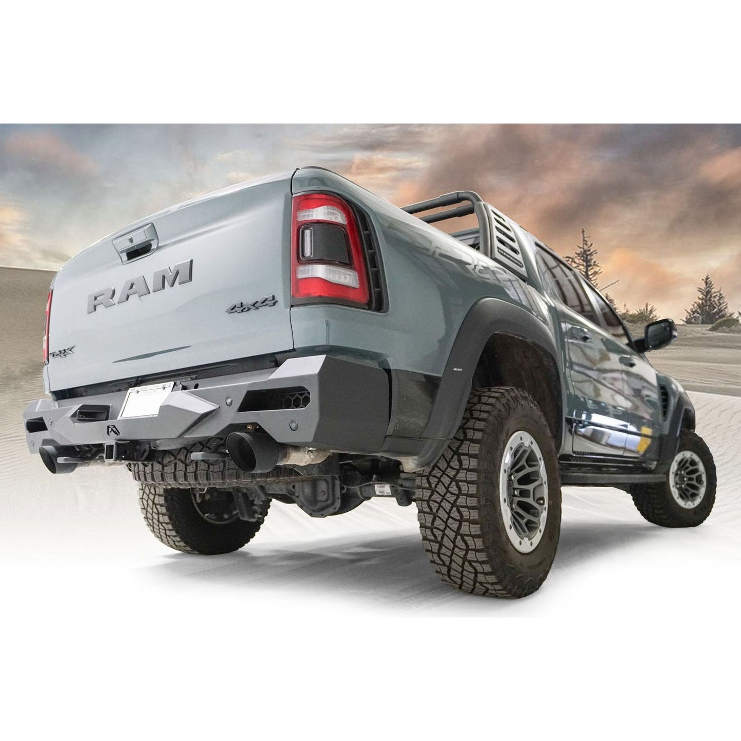 Fab Fours Vengeance Rear Bumper Receiver Hitch Wiring Locations Sensor Compatible 2 Stage Matte Black Powder Coat l DX21-E4551-1