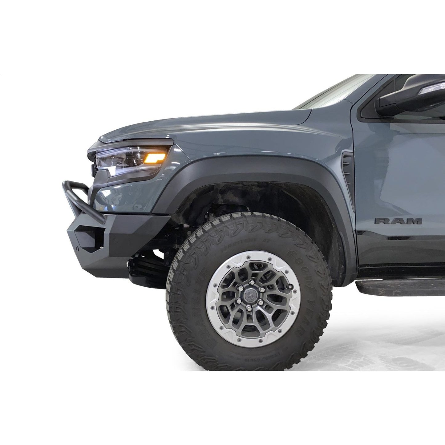 Fab Fours Matrix Front Bumper Pre-Runner Guard Sensor Compatible 2 Stage Matte Black Powder Coat l DX21-X5552-1