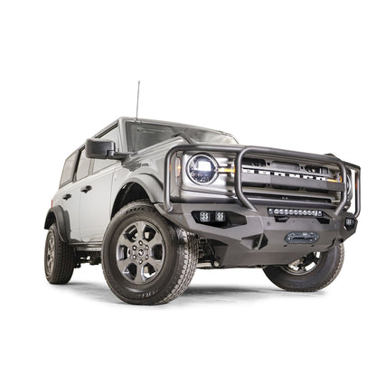 Fab Fours Matrix Front Bumper w/Full Grill Guard 2 Stage Matte Black Powder Coat l FB21-X5250-1