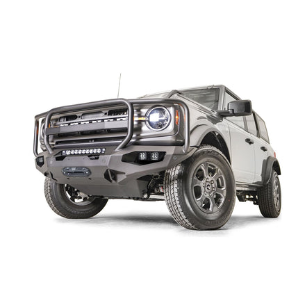Fab Fours Matrix Front Bumper w/Full Grill Guard 2 Stage Matte Black Powder Coat l FB21-X5250-1