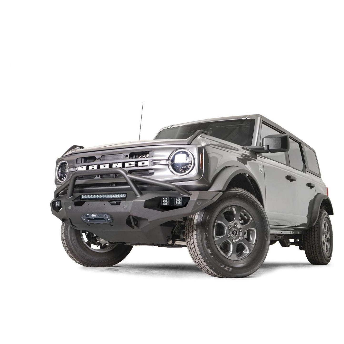 Fab Fours Matrix Front Bumper w/Pre-Runner Guard 2 Stage Matte Black Powder Coat l FB21-X5252-1