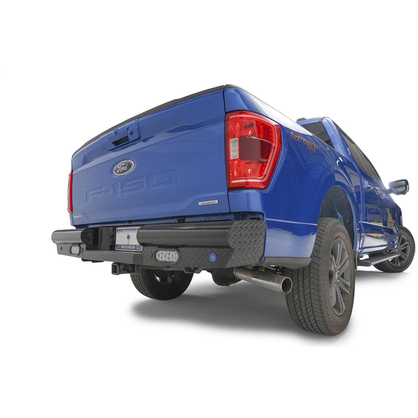 Fab Fours Black Steel Rear Bumper Sensor Compatible Incl. Reverse Lights 14 Gauge Steel Black Powder Coat 85 lbs. l FF21-T5050-1