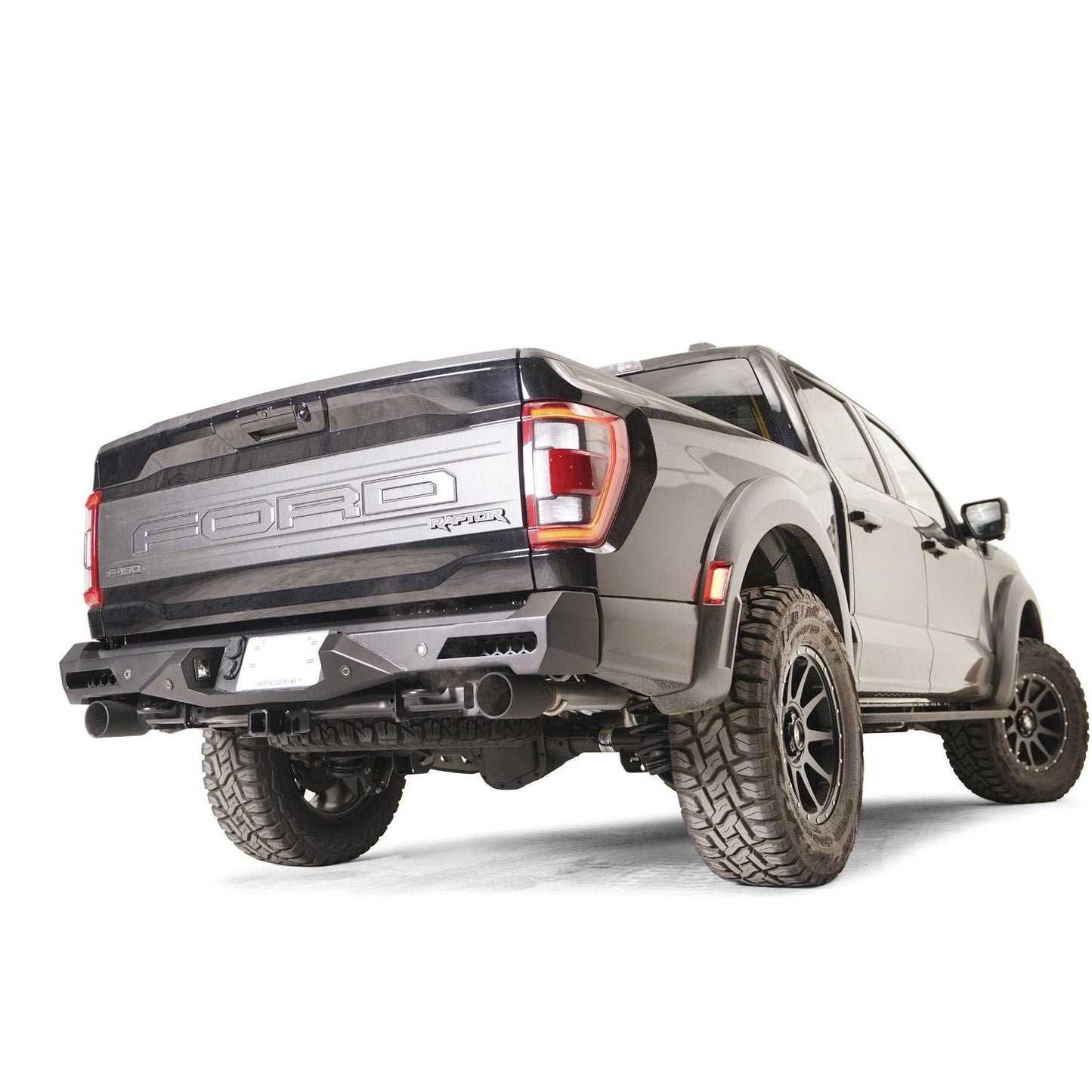 Fab Fours Vengeance Rear Bumper 2 Stage Black Powder Coated l FR21-E5351-1