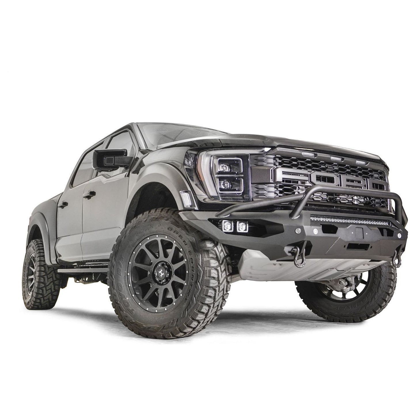Fab Fours Matrix Front Bumper 2 Stage Black Powder Coated w/Pre-Runner Guard ACC Compatible l FR21-X5352-1