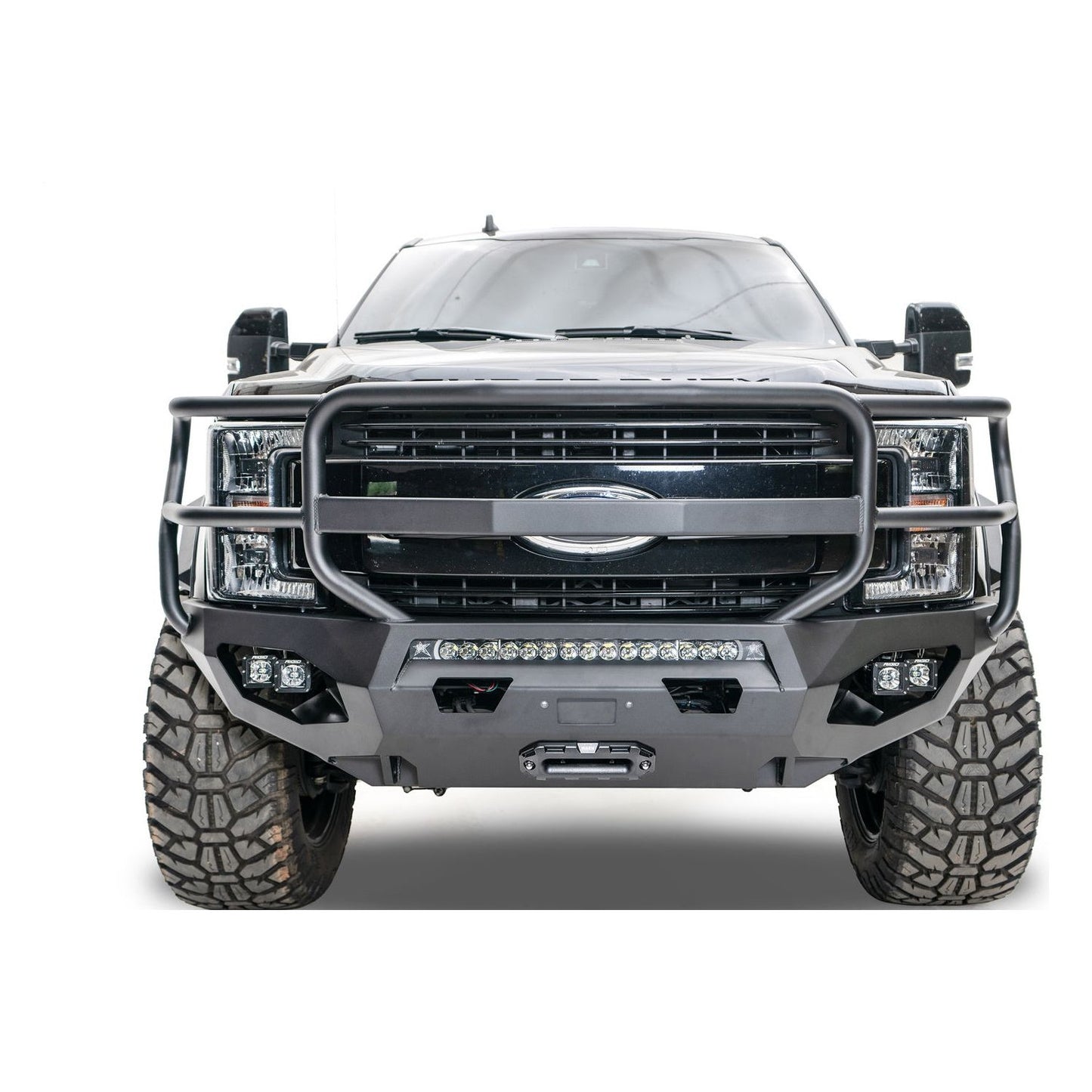 Fab Fours Matrix Front Bumper w/Full Grill Guard ACC Compatible l FS17-X4160-1