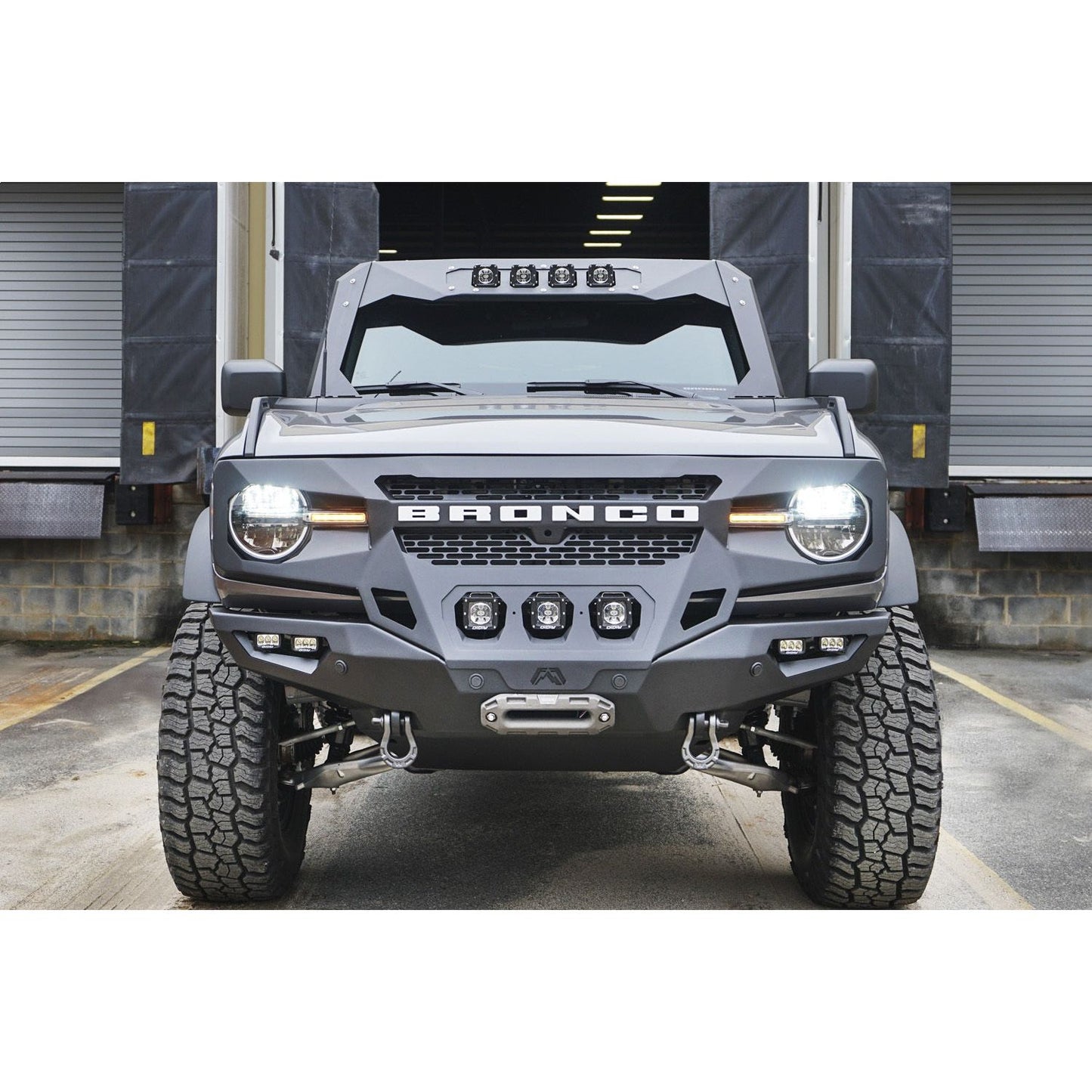 Fab Fours Grumper Front Bumper 2 Stage Black Powder Coated l GR5200-1