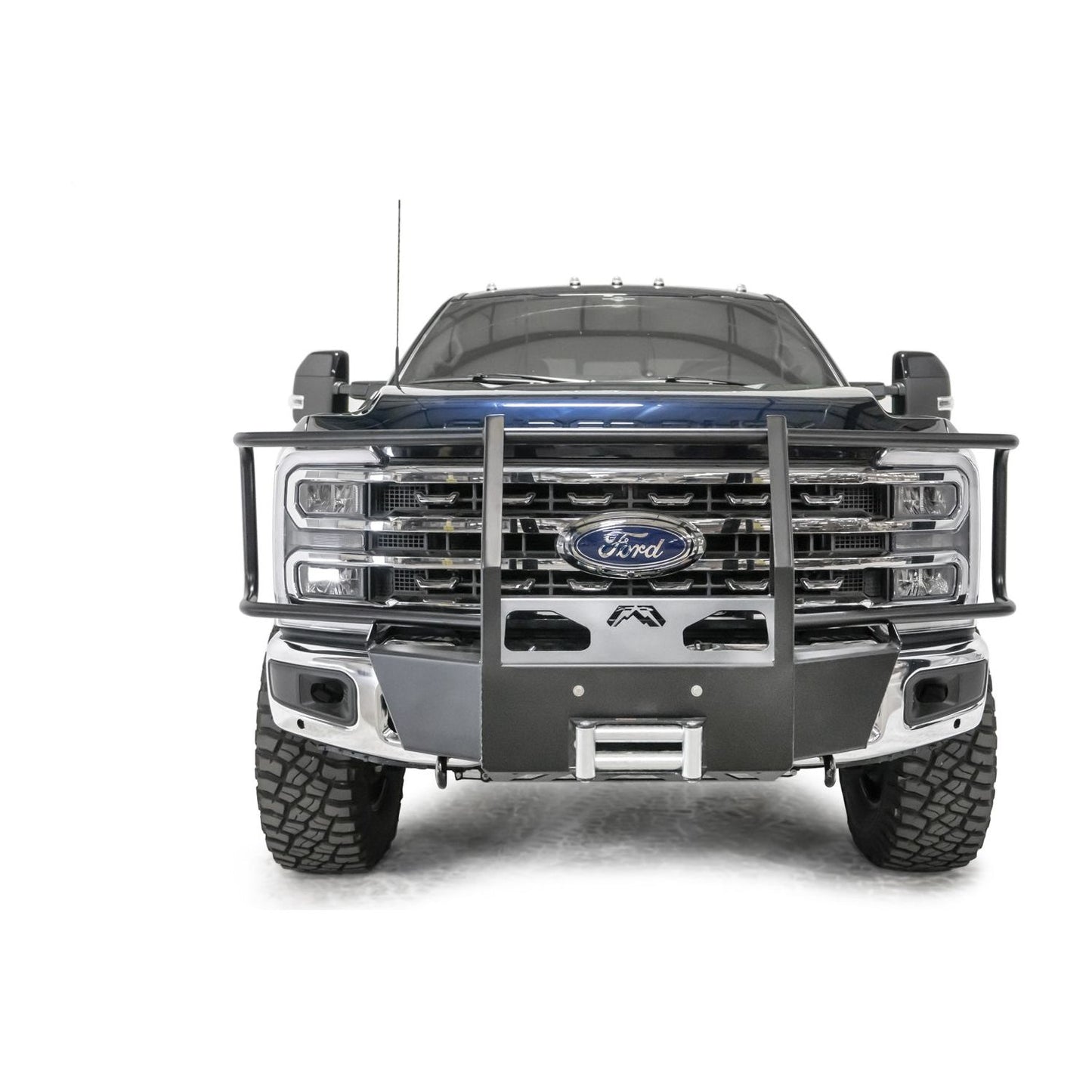 Fab Fours Winch Mount w/Full Grill Guard Matte Black l FS23-N5970-1