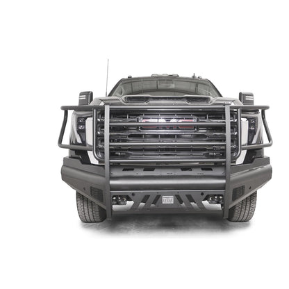 Fab Fours Elite Front Bumper w/ Full Guard Black Steel w/ Sensor Incl. Tow Hooks l GM24-Q6260-1