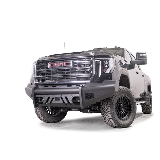 Fab Fours Elite Front Bumper w/ No Guard Black Steel w/ Sensor Incl. Tow Hooks l GM24-Q6261-1
