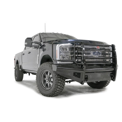 Fab Fours Black Steel Front Bumper w/Full Grill Guard Sensor Compatible Gloss Black l FS23-S5960-1