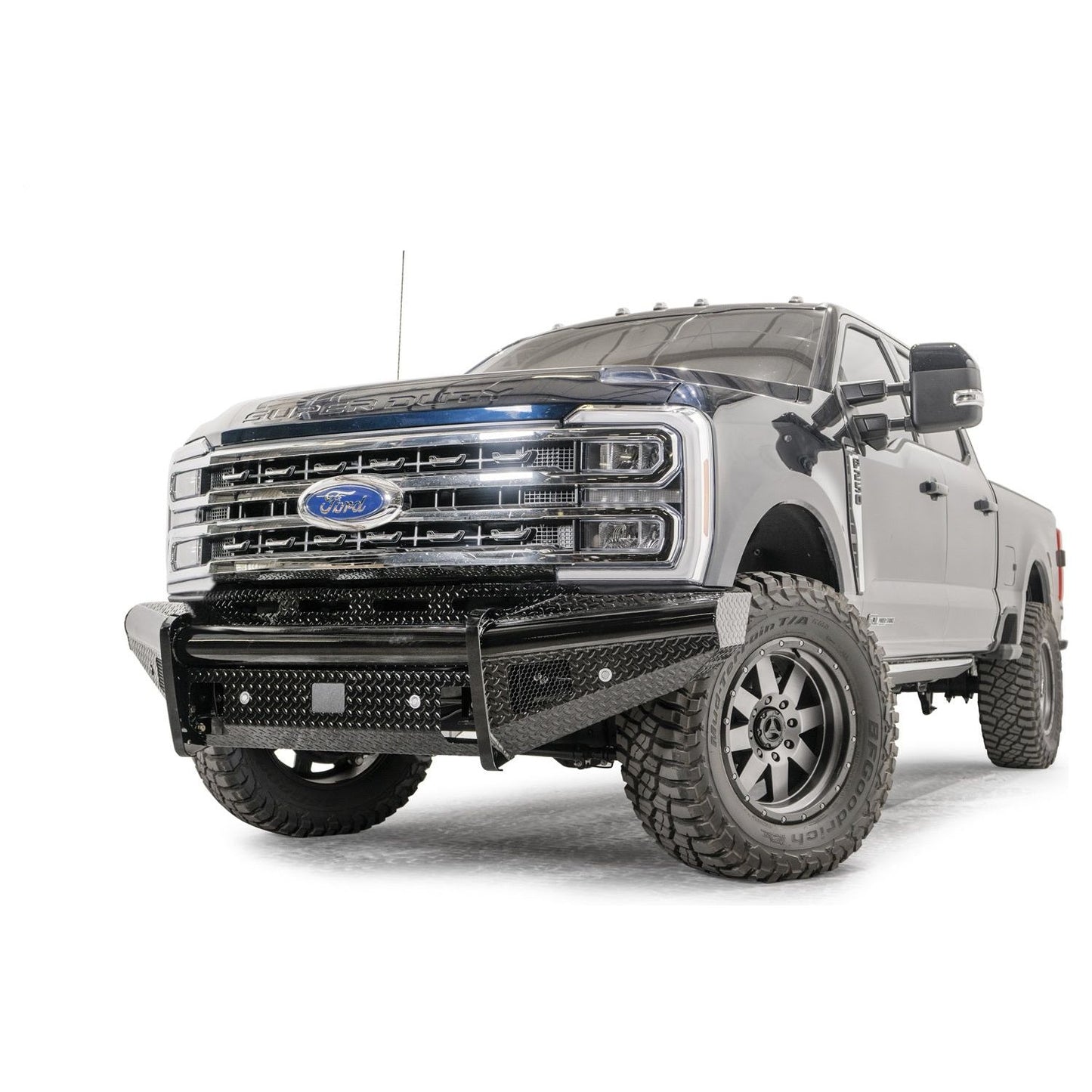 Fab Fours Black Steel Front Bumper w/No Guard Sensor Compatible Gloss Black l FS23-S5961-1