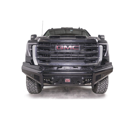Fab Fours Black Steel Front Bumper w/ No Guard w/ Sensor Incl. Tow Hooks l GM24-S6261-1