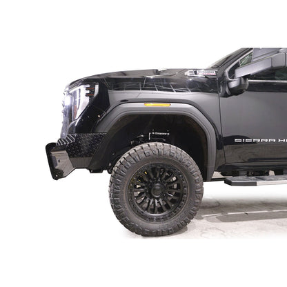 Fab Fours Black Steel Front Bumper w/ No Guard w/ Sensor Incl. Tow Hooks l GM24-S6261-1