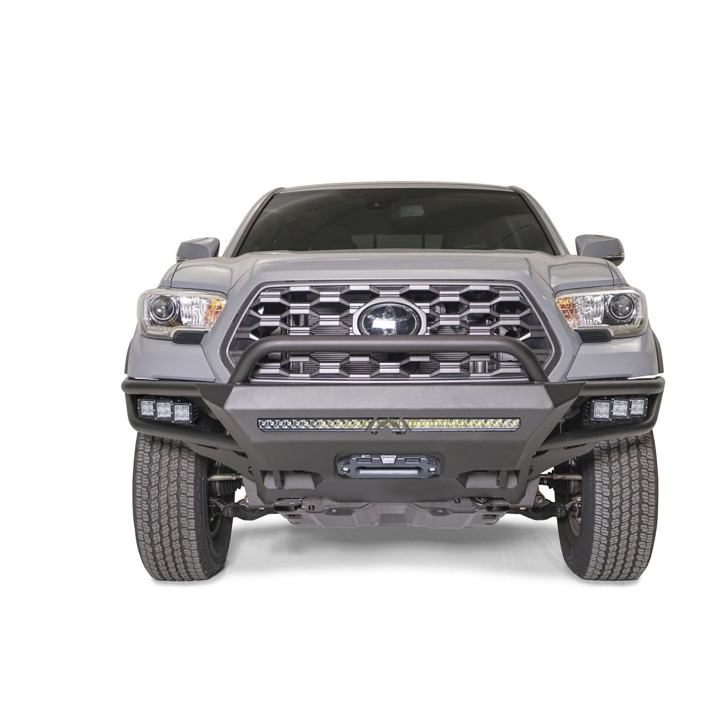 Fab Fours Winch Front Bumper w/Pre-Runner Guard 2 Stage Matte Black Powder Coat l TB16-02-1