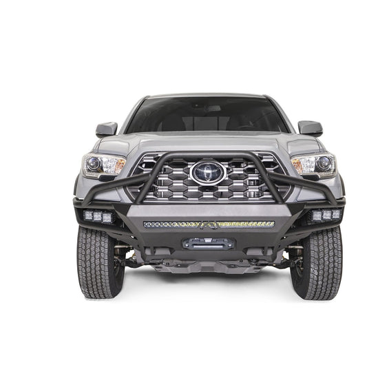 Fab Fours Winch Front Bumper w/High Pre-Runner Guard 2 Stage Matte Black Powder Coat l TB16-03-1