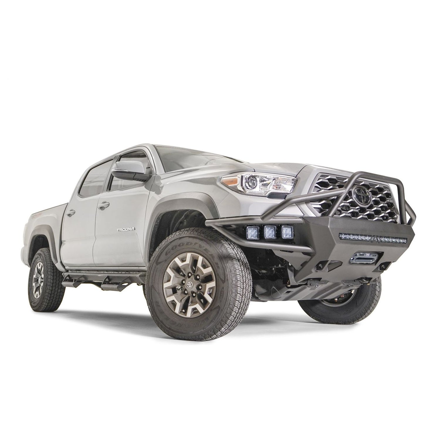 Fab Fours Winch Front Bumper w/High Pre-Runner Guard 2 Stage Matte Black Powder Coat l TB16-03-1