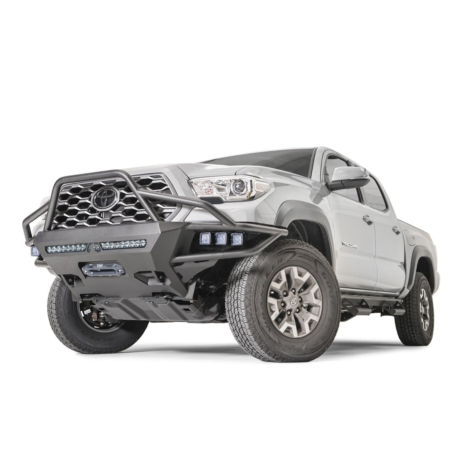 Fab Fours Winch Front Bumper w/High Pre-Runner Guard 2 Stage Matte Black Powder Coat l TB16-03-1