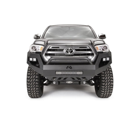 Fab Fours Vengeance Front Bumper w/Low Pre-Runner Guard Lower Cutout 11 Gauge Steel Black Powder Coat 81 lbs. Weight 22 in. Height 76 in. Width 25 in. Depth l TT16-D3653-1
