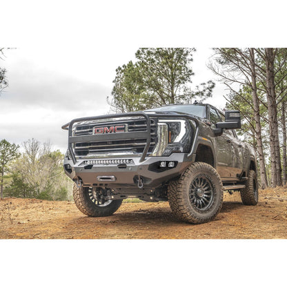 Fab Fours Matrix Front Bumper 2 Stage Black Powder Coat w/Full Guard l GM24-X6250-1